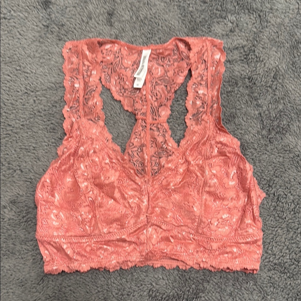 Lace Bralette in Coral Pink